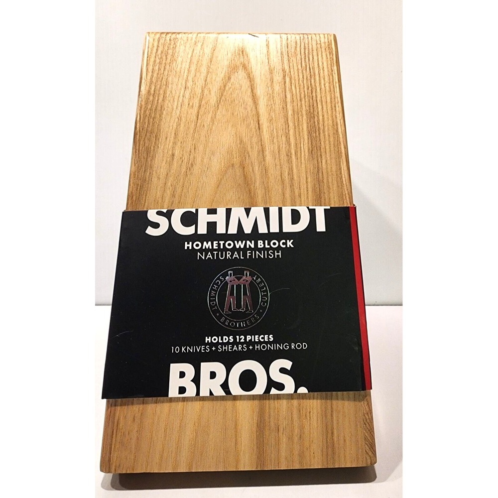 Schmidt‎ Brothers 12 Slot Hometown Knife Block  Natural Finish New
